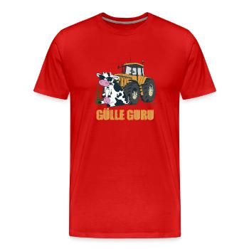 Gülle Guru - Männer Premium Bio T-Shirt - Rot - Vorne - Damien (186cm)
