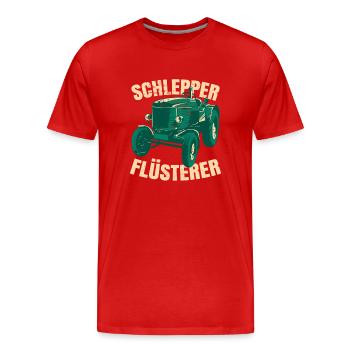 Schlepper Flüsterer - Männer Premium Bio T-Shirt - Rot - Vorne - Damien (186cm)