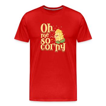 Drôle d’agriculteur Drôle de tracteur agricole Vie à la campagne - T-shirt bio Premium Homme - rouge - Devant - Damien (186cm)