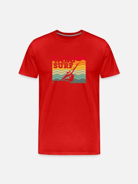 Bunter Windsurfer - Männer Premium Bio T-Shirt - Rot