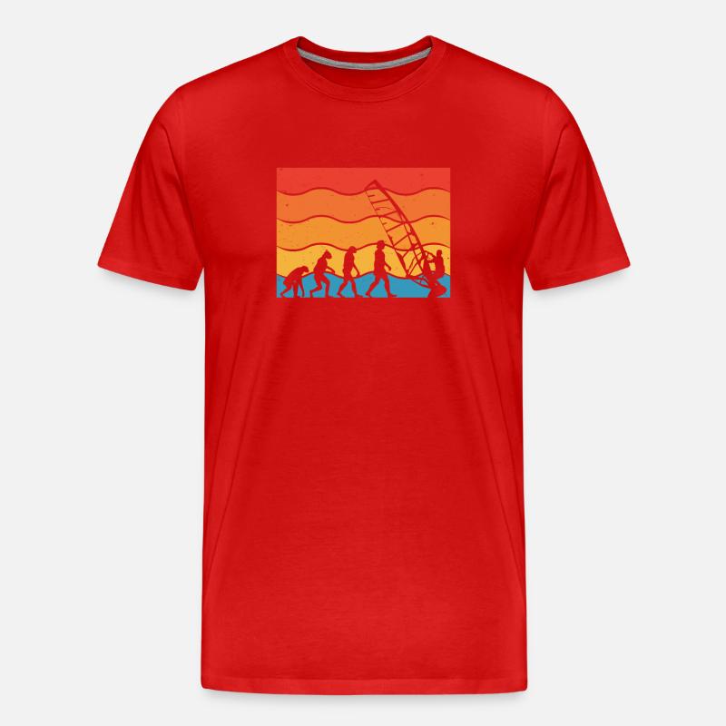 Evolution Des Windsurfers - Männer Premium Bio T-Shirt - Rot