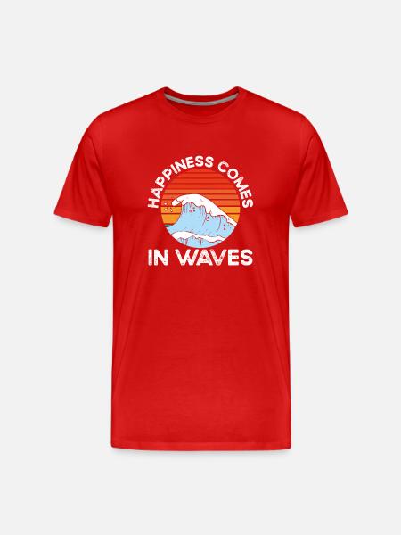 Happiness comes in waves - Men's Premium Organic T-Shirt - red