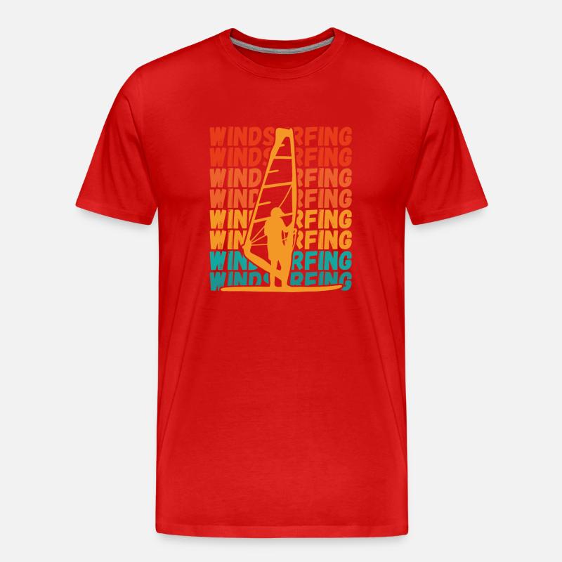 Windsurfer Auf Surfbrett - Männer Premium Bio T-Shirt - Rot