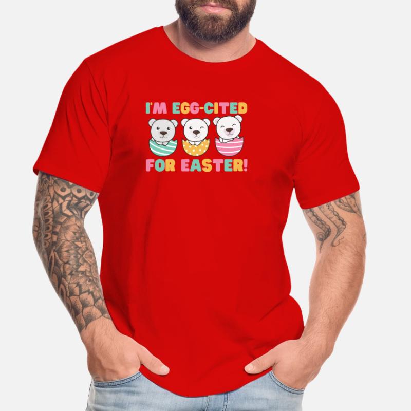 cute polar bears at Easter with Easter eggs polar bear Men's Premium Organic T-Shirt
