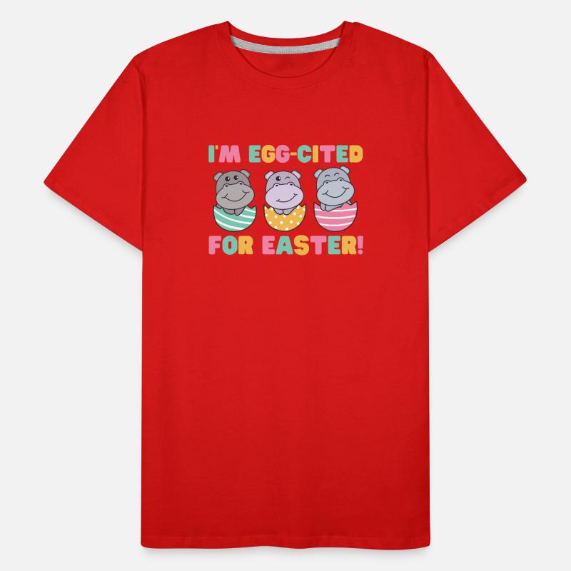 sweet hippos for Easter with Easter eggs hippo Men's Premium Organic T-Shirt