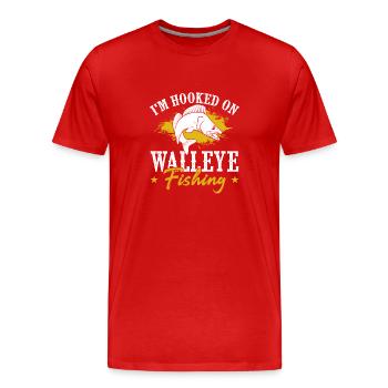 Chasseur de doré jaune Pêche au doré - T-shirt bio Premium Homme - rouge - Devant - Damien (186cm)