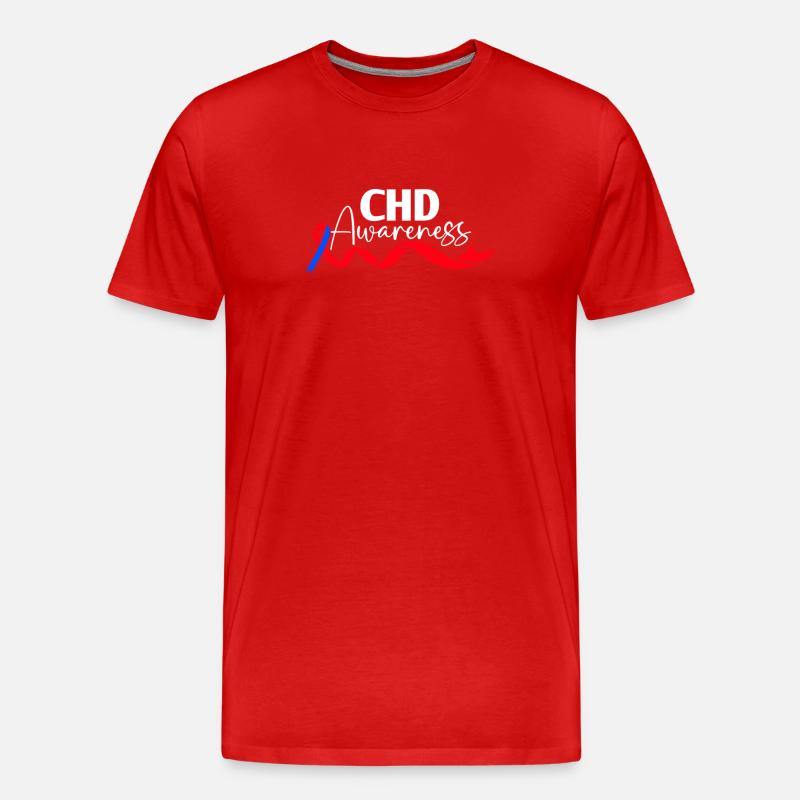Angeborener Herzfehler CHD-Bewusstsein - Männer Premium Bio T-Shirt - Rot