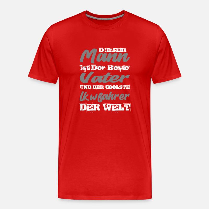 Lkwfahrer - Männer Premium Bio T-Shirt - Rot