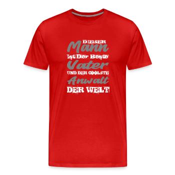 Anwalt - Männer Premium Bio T-Shirt - Rot - Vorne - Damien (186cm)