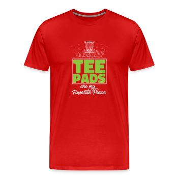 Discgolf Disc Golf Frisbee - Männer Premium Bio T-Shirt - Rot - Vorne - Damien (186cm)