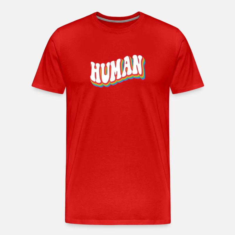 Mensch - Pride Rainbow LGBTQ+ - Männer Premium Bio T-Shirt - Rot