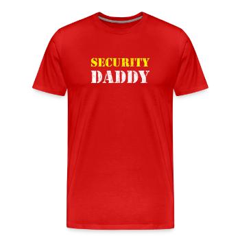 Papa ist Security Daddy Für seine Kinder Vater - Männer Premium Bio T-Shirt - Rot - Vorne - Damien (186cm)