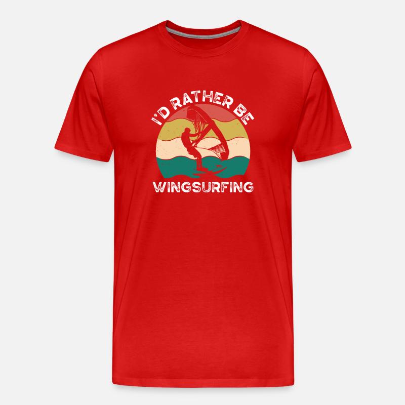 Ich Bin Lieber Wingsurfing - Männer Premium Bio T-Shirt - Rot