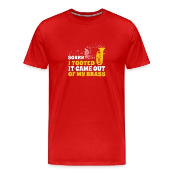 Euphonium Sorry I Tooted Funny Euphonium - Men's Premium Organic T-Shirt - red - Front - Damien (186cm)