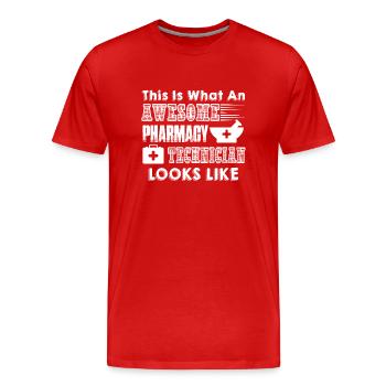 Pharmacy Technician Awesome Pharmacy Technician - Men's Premium Organic T-Shirt - red - Front - Damien (186cm)