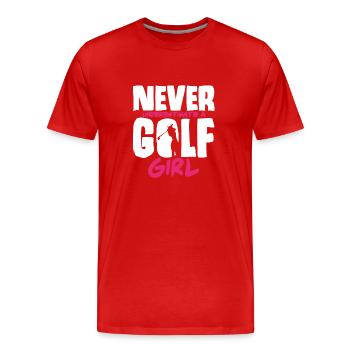Golfspielerin Golf Golfverein Golfplatz Golfsport - Männer Premium Bio T-Shirt - Rot - Vorne - Damien (186cm)