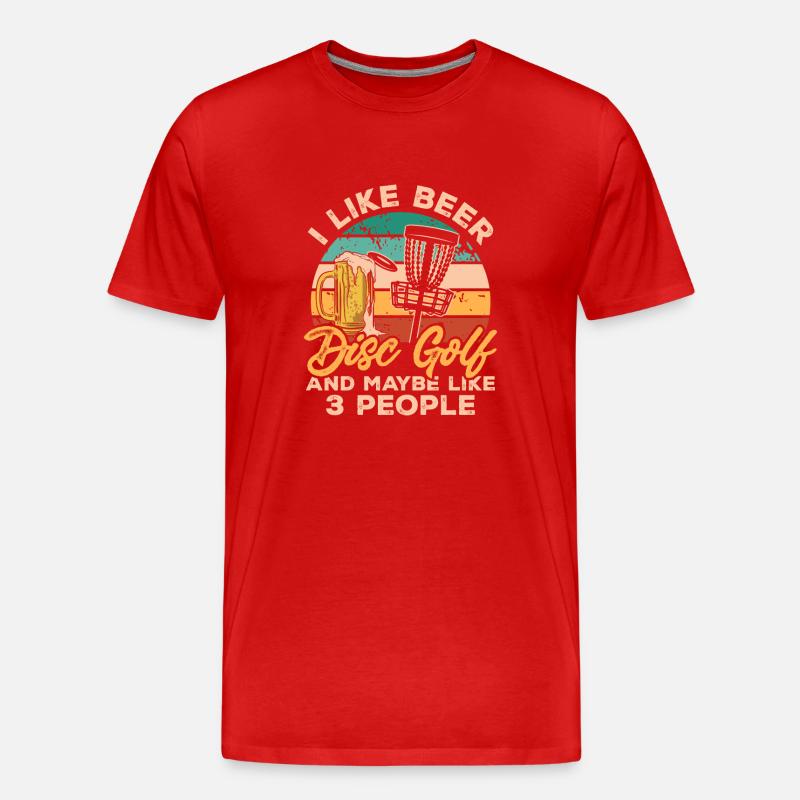 Discgolf Disc Golf Frisbee - Männer Premium Bio T-Shirt - Rot