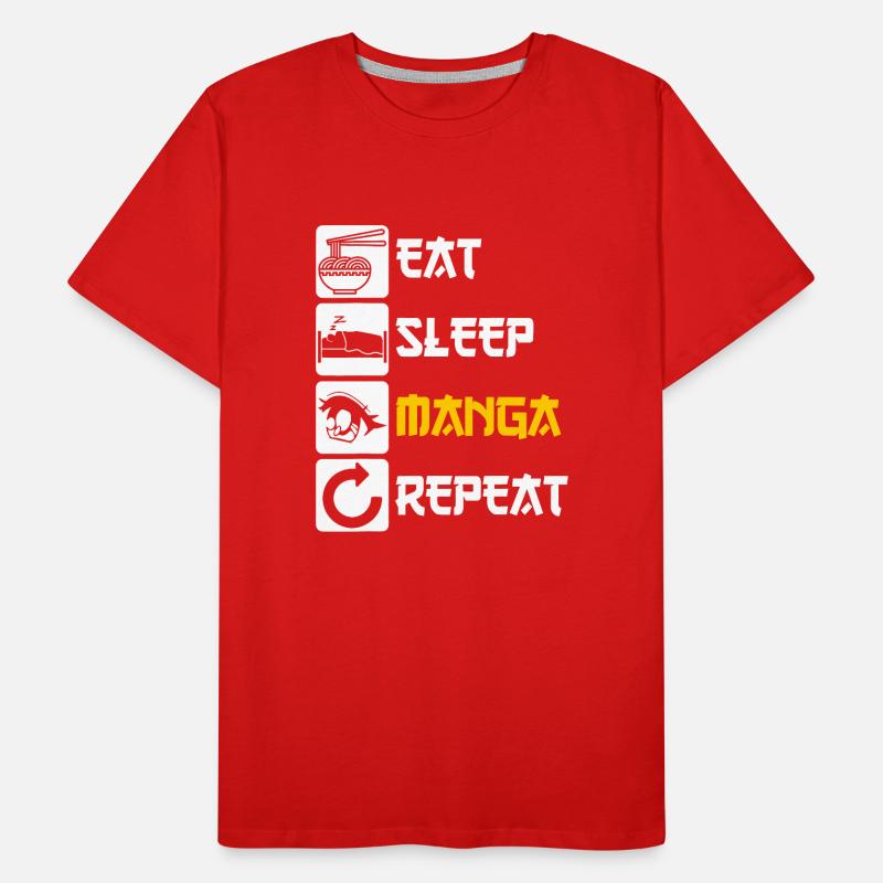 Manger du sommeil Manga Répéter T-shirt bio Premium Homme