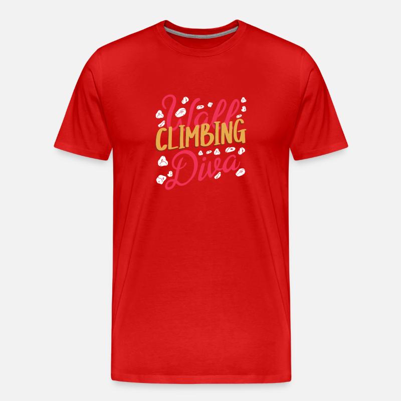 Wandkletterer, Wandklettern - Männer Premium Bio T-Shirt - Rot