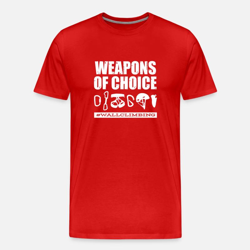 Wandkletterer, Wandklettern - Männer Premium Bio T-Shirt - Rot