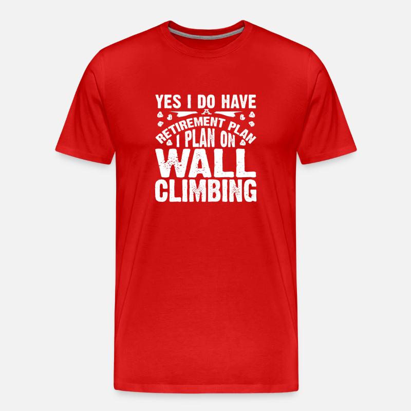 Wandkletterer, Wandklettern - Männer Premium Bio T-Shirt - Rot