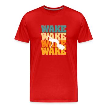 Retro Wakeboard Vintage Wake Boarding Sports nautiques - T-shirt bio Premium Homme - rouge - Devant - Damien (186cm)