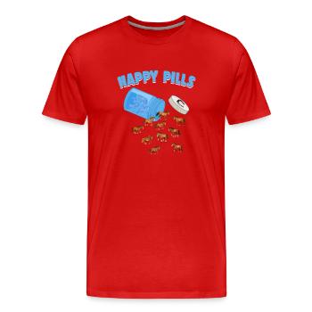 Happy Pills Farm Animal Funny Horse Lovers Humour - T-shirt bio Premium Homme - rouge - Devant - Damien (186cm)