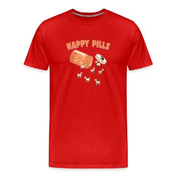 Happy Pills Ziegen Lustige Farm Tierliebhaber Humor - Männer Premium Bio T-Shirt - Rot - Vorne - Damien (186cm)