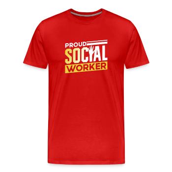 Fier travailleur social Formation Travailleur social - T-shirt bio Premium Homme - rouge - Devant - Damien (186cm)