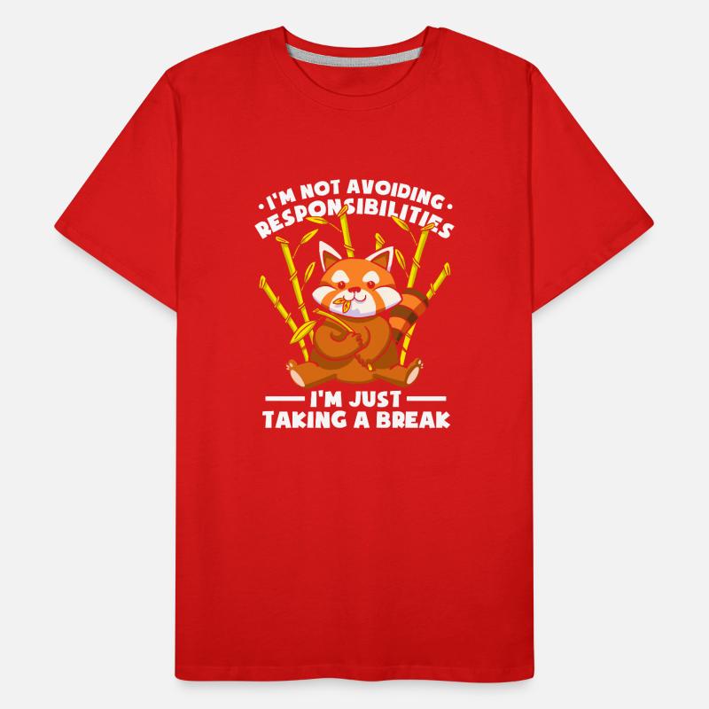 Taking A Break Red Panda Men's Premium Organic T-Shirt