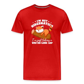 Je fais juste une sieste hivernale Panda roux - T-shirt bio Premium Homme - rouge - Devant - Damien (186cm)