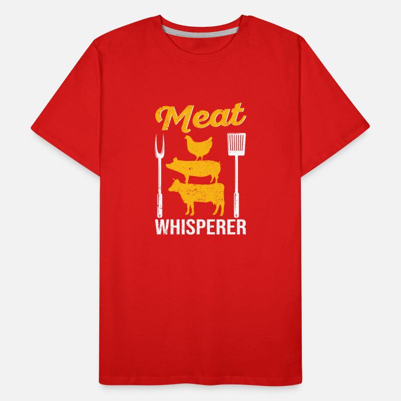 Fleischflüsterer Lustig BBQ Chef Grillen Metzger Männer Premium Bio T-Shirt