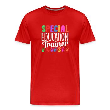 Formateur en éducation spécialisée Enseignant en éducation spécialisée - T-shirt bio Premium Homme - rouge - Devant - Damien (186cm)