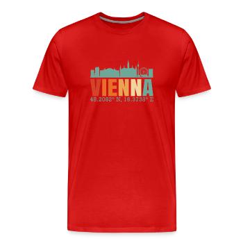 Vienna - Men's Premium Organic T-Shirt - red - Front - Damien (186cm)