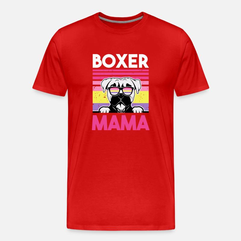 Hund Boxer Mama - Männer Premium Bio T-Shirt - Rot