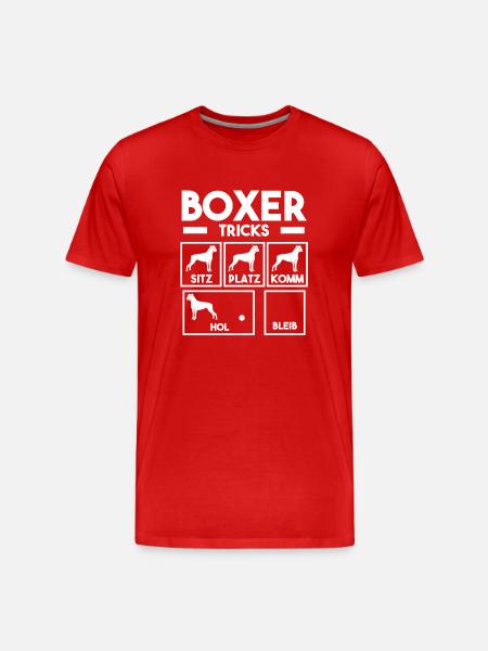 Hund Boxer - Männer Premium Bio T-Shirt - Rot