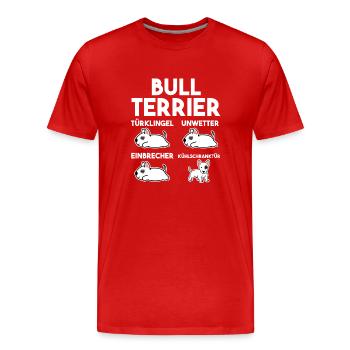 Hund Bull Terrier - Männer Premium Bio T-Shirt - Rot - Vorne - Damien (186cm)