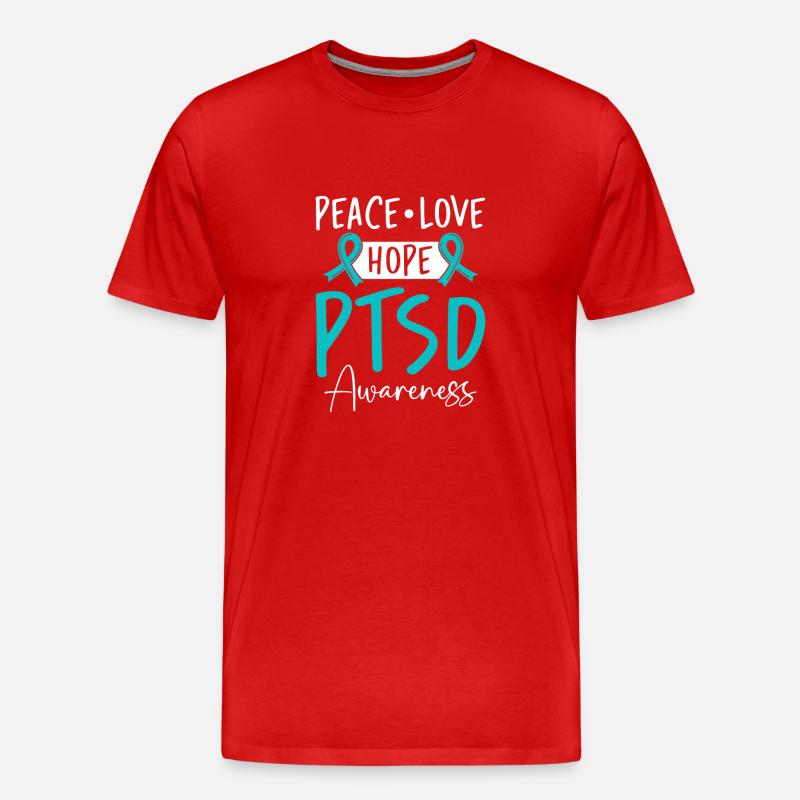 PTSD-Bewusstsein - Männer Premium Bio T-Shirt - Rot