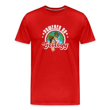 Geology Mountains Stones Geologist Hammer Saying - Men's Premium Organic T-Shirt - red - Front - Damien (186cm)