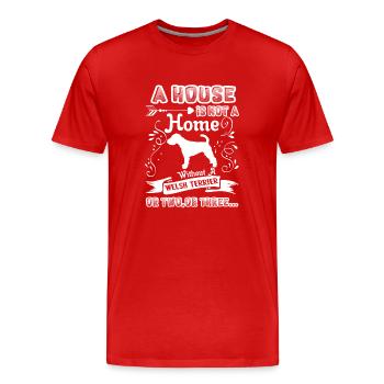 Welsh Terrier Home Without Welsh Terrier - Men's Premium Organic T-Shirt - red - Front - Damien (186cm)