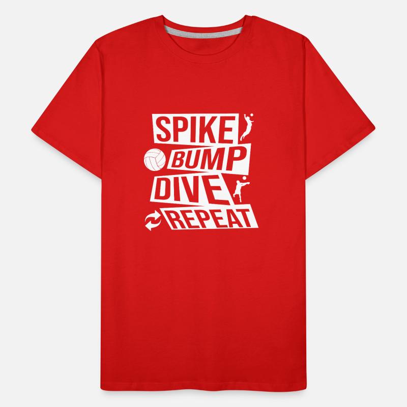 Spike Bump Dive Répéter Volleyball Idée graphique T-shirt bio Premium Homme