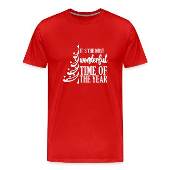 C’est la meilleure période de l’année - T-shirt bio Premium Homme - rouge - Devant - Damien (186cm)