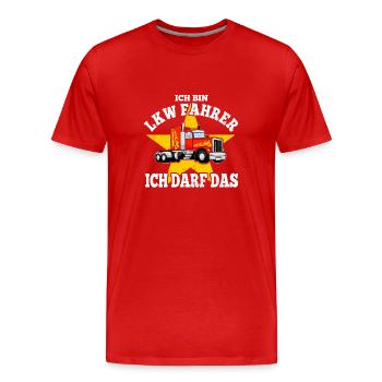 Ich Bin LKW Fahrer Ich Darf Das Fernfahrer Idee - Männer Premium Bio T-Shirt - Rot - Vorne - Damien (186cm)