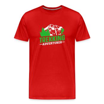Trekking Aventurier Randonnée Randonneurs - T-shirt bio Premium Homme - rouge - Devant - Damien (186cm)