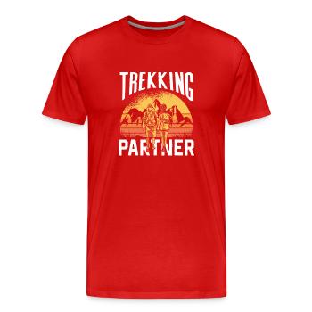 Trekking Couple Couple Randonneurs - T-shirt bio Premium Homme - rouge - Devant - Damien (186cm)