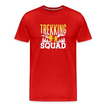 Trekking Team Hikers Hiking Hike - Men's Premium Organic T-Shirt - red - Front - Damien (186cm)