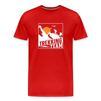Trekking Team Hike Hiking Hikers - Men's Premium Organic T-Shirt - red - Front - Damien (186cm)