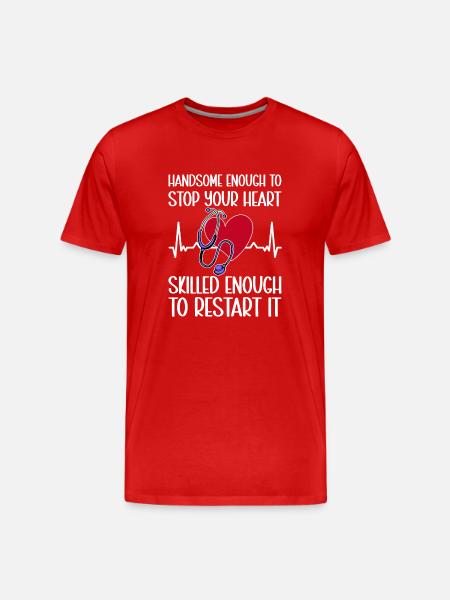 Cardiology Nurse Cardiologist - Men's Premium Organic T-Shirt - red