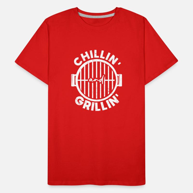 Chillin et Grillin Grill Funny BBQ Smoker T-shirt bio Premium Homme