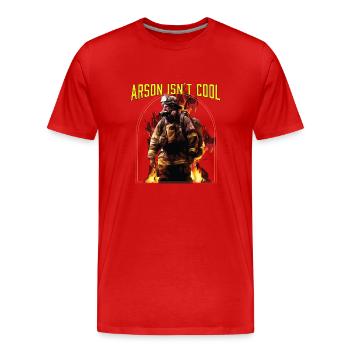 L’incendie criminel n’est pas un pompier cool - T-shirt bio Premium Homme - rouge - Devant - Damien (186cm)